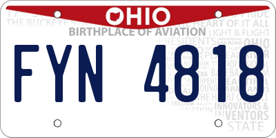 OH license plate FYN4818