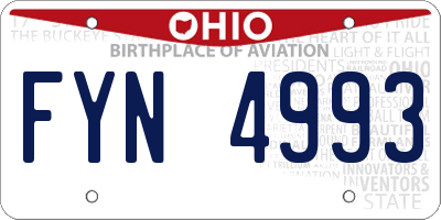 OH license plate FYN4993