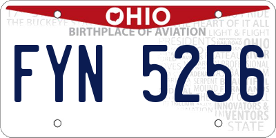 OH license plate FYN5256