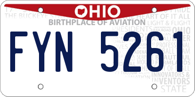 OH license plate FYN5261