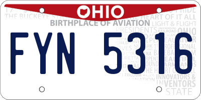 OH license plate FYN5316
