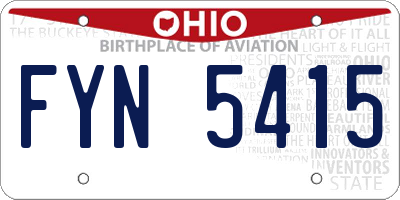 OH license plate FYN5415