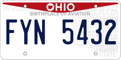 OH license plate FYN5432