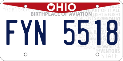 OH license plate FYN5518