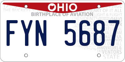 OH license plate FYN5687