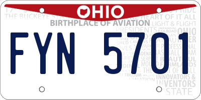 OH license plate FYN5701