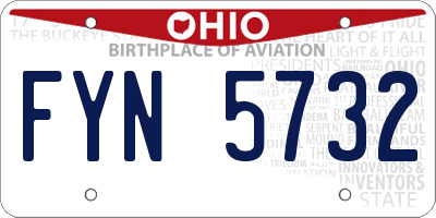 OH license plate FYN5732