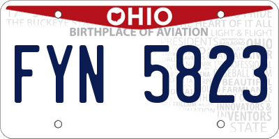 OH license plate FYN5823