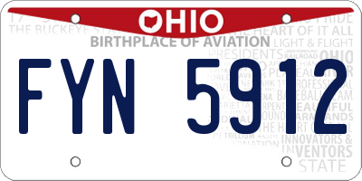 OH license plate FYN5912