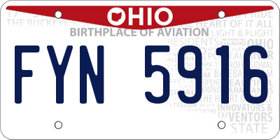 OH license plate FYN5916