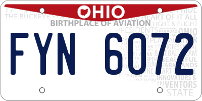 OH license plate FYN6072