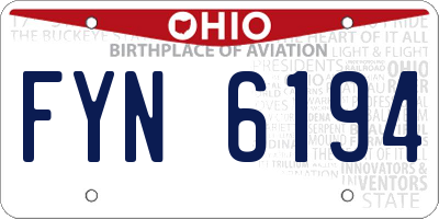 OH license plate FYN6194