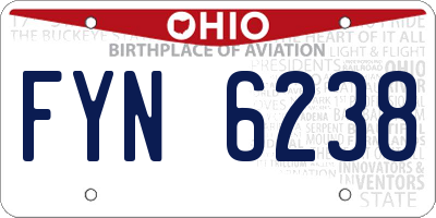 OH license plate FYN6238