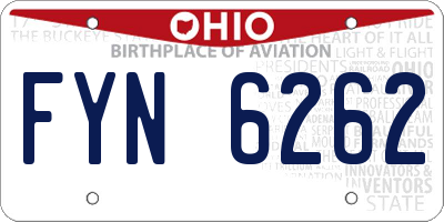 OH license plate FYN6262