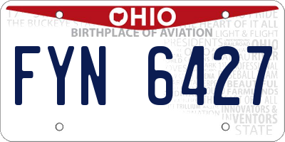 OH license plate FYN6427