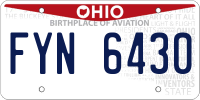 OH license plate FYN6430