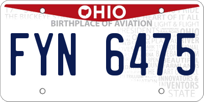 OH license plate FYN6475