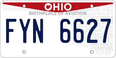 OH license plate FYN6627