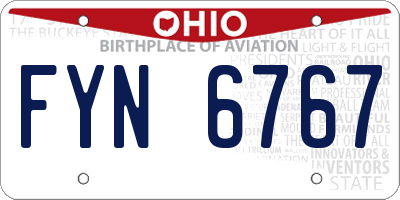 OH license plate FYN6767