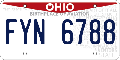 OH license plate FYN6788