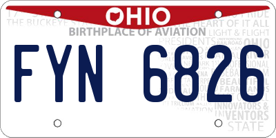 OH license plate FYN6826