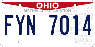 OH license plate FYN7014