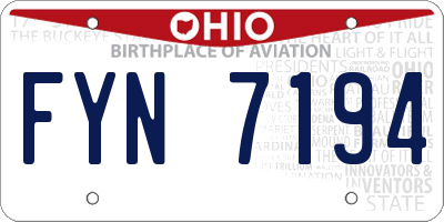 OH license plate FYN7194