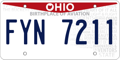 OH license plate FYN7211