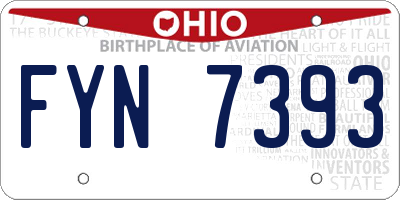 OH license plate FYN7393