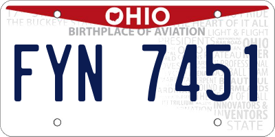 OH license plate FYN7451