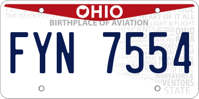 OH license plate FYN7554
