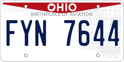 OH license plate FYN7644