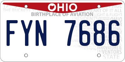 OH license plate FYN7686