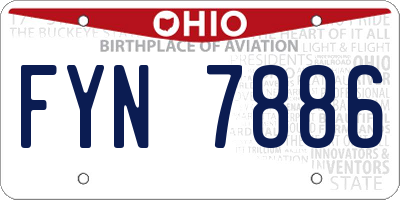 OH license plate FYN7886