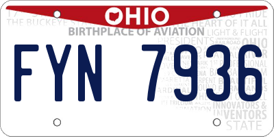 OH license plate FYN7936