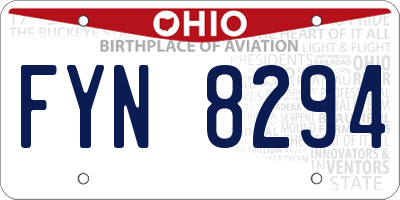 OH license plate FYN8294