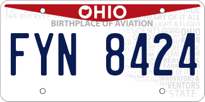 OH license plate FYN8424