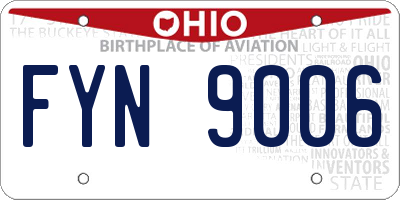 OH license plate FYN9006