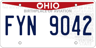 OH license plate FYN9042