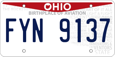 OH license plate FYN9137