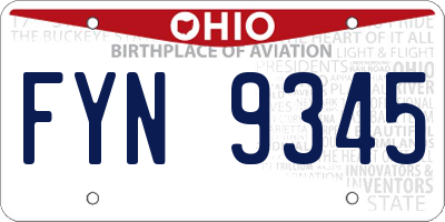 OH license plate FYN9345