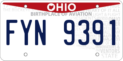OH license plate FYN9391