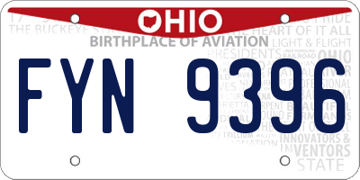 OH license plate FYN9396