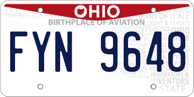 OH license plate FYN9648