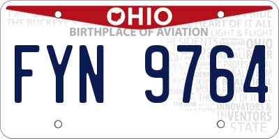 OH license plate FYN9764