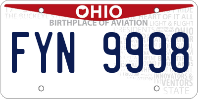 OH license plate FYN9998