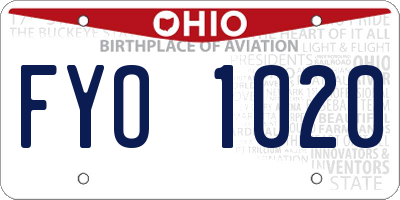 OH license plate FYO1020