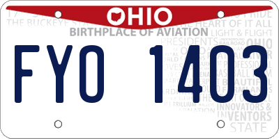 OH license plate FYO1403