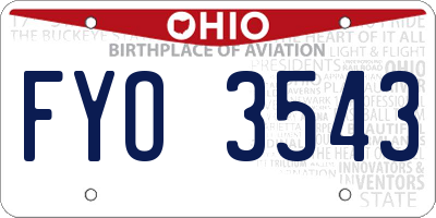 OH license plate FYO3543