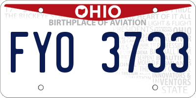 OH license plate FYO3733